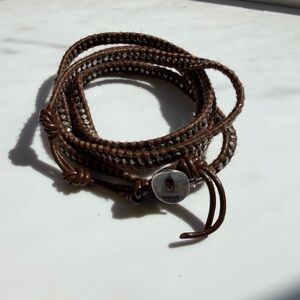 Chan Liu Nugget Knot Leather Wrap Bracelet